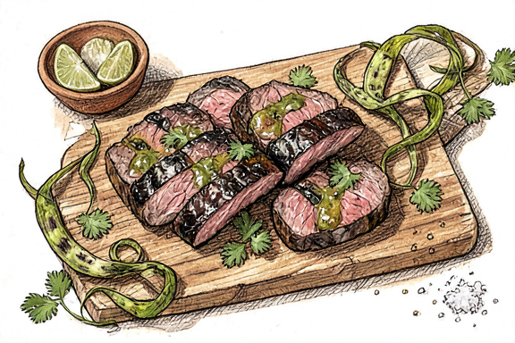 Air-Fryer-Carne-Asada mit Nopales