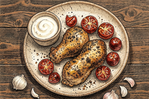 Air Fryer Chicken Chettinad mit gerösteten Tomaten