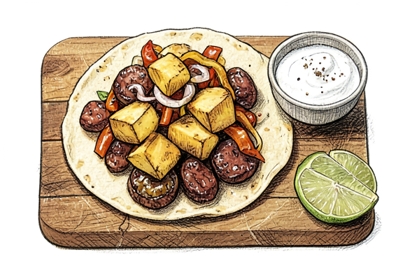 Chorizo-Kartoffel-Tacos aus der Heißluftfritteuse