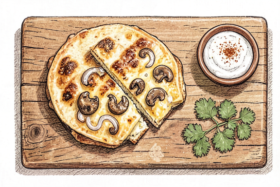 Heißluftfritteusen-Quesadillas de Hongos