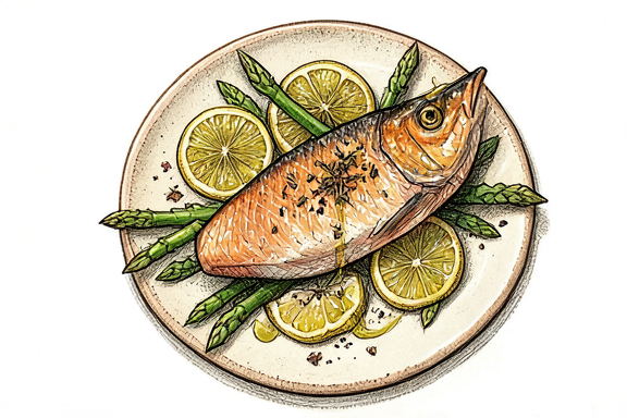 Air Fryer Salmone al Limone mit Spargel