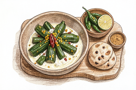 Bhindi Masala mit Roti