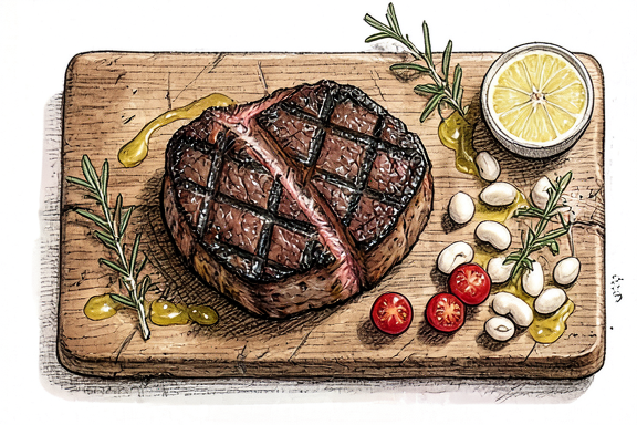 Bistecca alla Fiorentina mit Cannellini-Bohnen
