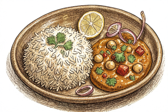 Chana Masala mit Basmatireis