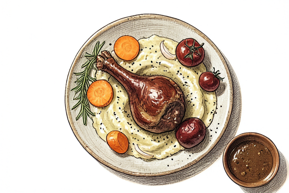 Coniglio alla Cacciatora mit Olivenöl-Kartoffelpüree