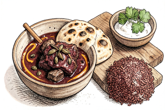 Lamm Rogan Josh mit Naan