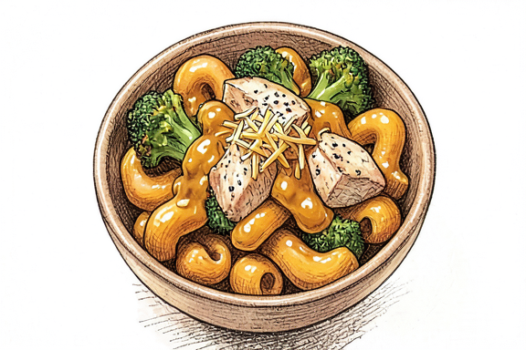 Macaroni and Cheese mit Brokkoli und Hähnchen