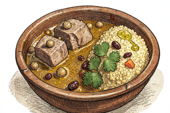 Marokkanischer Lamm-Tajine mit Couscous
