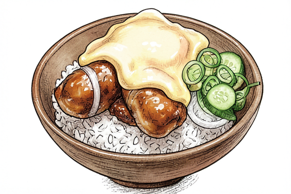 Oyakodon mit Sushi-Reis und Gurkensalat