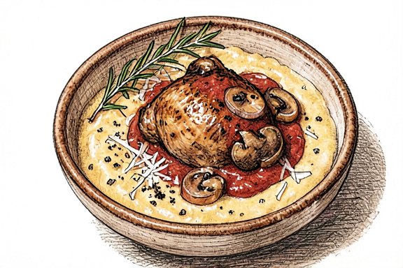 Pollo alla Cacciatora mit Polenta