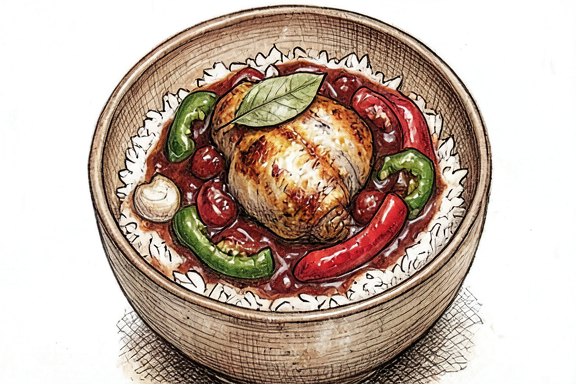Poulet Basquaise mit Reis