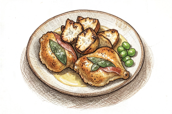 Saltimbocca alla Romana mit Ofenkartoffeln