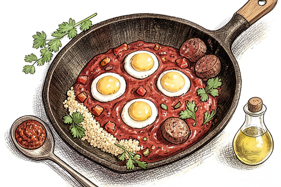 Tunesische Shakshuka mit Merguez